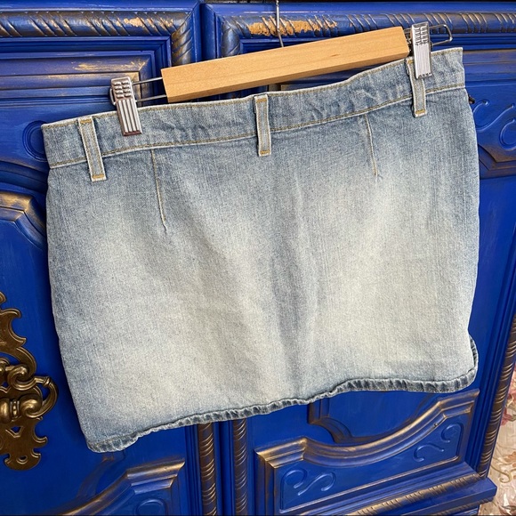 Polo RALPH LAUREN Womens Vintage Lightwash Denim Jean Skirt Size 8 Button Down - Picture 2 of 5
